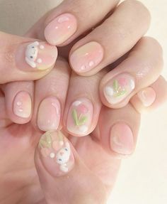 Nails Aesthetic Pink, French Nails Manicure, Hello Kitty Japanese, Nails Sanrio, Cute Stickers Kawaii, Sanrio Nails, Angel Ideas, Kawaii Nail Art, Pastel Nails Designs