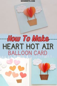 how to make heart hot air balloon card