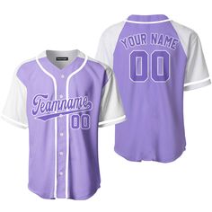 Are you a passionate fan, a dedicated player, or simply someone who appreciates the timeless sport of baseball? We've got some special Custom Purple White Raglan White Baseball Jersey items in store for you. Our collection of baseball jerseys is designed to bring out the true fan in you. It's also a great choice for team uniforms, ensuring a unified and professional look that keeps you comfortable and stylish both on and off the field. FEATURE: Material: Premium 95% polyester and 5% spandex fabr Purple Softball Uniforms, Purple Jersey Design, Softball Jerseys Designs, White Baseball Jersey, Softball Girls, Jersey Ideas, Purple Quince, Jersey Baseball