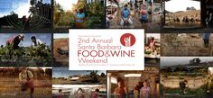 an advertisement for the 2nd annual santa barbara food and wine weekend with images of people working on farm equipment