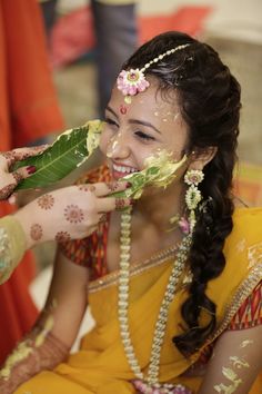 Rituals - The Bride Sonika! Photos, Hindu Culture, Beige Color, Hairstyle, Mangtika, Flower Jewellery pictures, images, vendor credits - The Lalit, Royal Caterers, Just Men Just Kidding, Pakhi Makeup Artist, Papa Dont Preach, Shantanu and Nikhil, WeddingPlz Jewellery Pictures, Wedding Album Cover Design, Ceremony Outfit, Shantanu And Nikhil, Haldi Function, Groom Dress Men, Ethnic Beauty, Red Bridal Dress