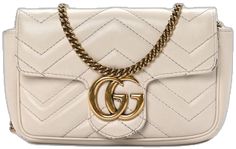 Gucci Cream Leather Shoulder Bag, White Leather Gucci Shoulder Bag, White Gucci Bag For Formal Occasions, Classic Gucci Cream Bag, Classic Cream Gucci Bags, White Luxury Gucci Shoulder Bag, Luxury White Gucci Shoulder Bag, Classic Cream Gucci Shoulder Bag, Gucci White Shoulder Bag For Everyday Use