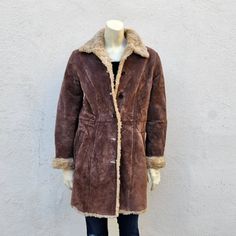 Brand: Wilson's Leather Descrip: Vintage Penny Lane Coat Size: M Fabric: Suede Stretch: No Lined: Yes Flaws: Some Wear. Spot On Fur (Last Image) - Should Come Out In Cleaning. No Holes/Rips. Condition: Pre-Owned, Good! Approx Msmts Taken Flat Pit To Pit: 19" Waist: 17" Hips: 19" Shoulder To Hem Length: 33.5" Ships In 1-2 Biz Days Reasonable Offers & Bundles Welcome! No Trades! Suede Leather Fur Coat Vintage Penny Lane Long Sleeve Brown Tan Penny Lane Coat Aesthetic, Vintage Penny Lane Coat, Penny Lane Fur Coat, Vintage Brown Sheepskin Outerwear, Penny Lane Coat, Wilsons Leather Jacket, Penny Lane, Fur Coat Vintage, Suede Leather