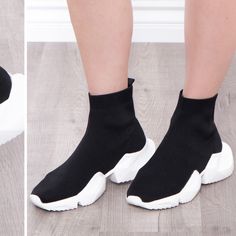 Women's Strentch Pull On High-Top 2021s Socks Shoes Ankle Boots. Brand Streetwear Society, Color Black And White, Nwob. Brand New, No Box Black Stretch Sneakers With Round Toe, Sporty Black Running Socks, Black Stretch Slip-on Sneakers, Black Casual Socks For Spring, Casual Black Running Socks, Casual Black Socks For Spring, Casual Stretch Socks For Running, Casual Stretch Running Socks, Comfortable Casual Ankle-high Socks