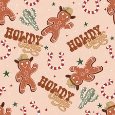 seamless christmas pattern with gingerbreads, candy canes and holiday cookies on pink background