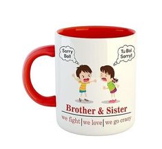 Brother Sister We Love Fight Crazy Ceramic Coffee Mug Best Rakhi Gift for Sister Buy Rakhi Online, Rakhi Gifts For Sister, Rakhi Online, Bhai Dooj, Raksha Bandhan Gifts, Rakhi Gift, Happy Rakshabandhan, Gift For Sister, Birthday Mug