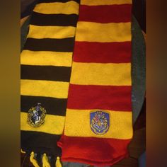 Both Scarves, One Price. The Colors And Fabric Appear Almost Brand New. Perfect For Any Costume Or Any Fan Of The Series. Hufflepuff Scarf Crochet, Hogwarts Hufflepuff, Long Knit, Kids Costumes, Hogwarts, Halloween Costumes, Kids Shop, Fan, Halloween