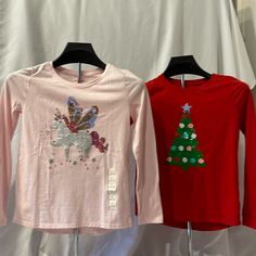 Two Cat & Jack Size Yl (1012) Shirts For Sale. Pink Is Nwt And Red Christmas Tree Shirt Is New Without Tags. Quick Ship Please Comment With Any Questions. Cute Holiday Tops For Spring, Cute Tops For Spring Holiday, Cute Spring Holiday Tops, Spring Holiday Top With Graphic Print, Graphic Print Top For Spring Holiday, Playful Cotton Christmas Top, Cute Pink Top For Holiday, Pink Cotton Top For Holiday, Cute Pink Holiday Tops