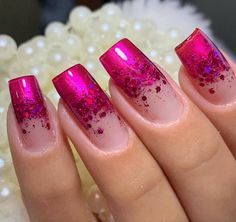 Sparkly Gel Nails, Encapsulated Nails, Spring Nail Trends, Gel Nail Designs, Birthday Nails, Accent Nails, Cute Nail Designs, Nail Trends