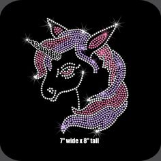 a unicorn with stars on it's head is shown in pink, purple and white