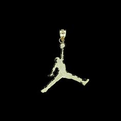 10kt Real Gold Michael Jordan Jumpman Pendant 100% Authentic 10kt Gold Weight: 1.7 Grams Height: 1.5" Inches Width: 1.25" Inches Brand - Jewelzking Lifetime Warranty For Gold 10kt Stamp For Authenticity Not Gold-Plated Or Not Gold-Filled Never Change Color, Never Fade, Never Tarnish Jordan Symbol, Michael Jordan Jumpman, Chains Pendants, Rhodium Jewelry, Gold Band Wedding Ring, Platinum Chain, Never Change, Mens Accessories Jewelry, Gold Bracelet Chain