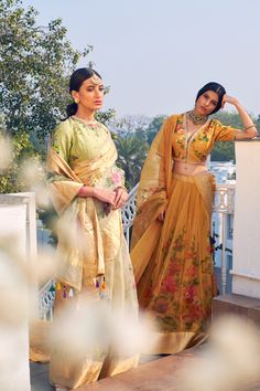 Editor's Note This set features a mustard and multi-color chanderi handloom and organza Lehenga with blouse and dupatta. Color: Mustard; Multi Color Fabric: Chanderi Handloom; Organza Care: Dry Clean Only About the Designer RAR Studio brings to the label an amazing mix of fashion and retail marketing which helps them understand the market better and serve the consumer with designs that truly stand out. Their expertise in graphics, prints, textile weaves, garment construction, embroideries, and s Multi Color Lehenga, Organza Sharara, Lehenga With Blouse, Prints Textile, Blouse Yoke, Mustard Fabric, Organza Lehenga, Retail Marketing, Personal Shopping Service