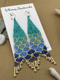 the earrings are made from seed beads