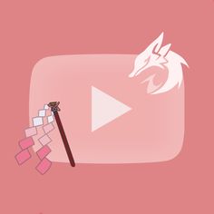 a pink background with an image of a white dragon and a red arrow in the center