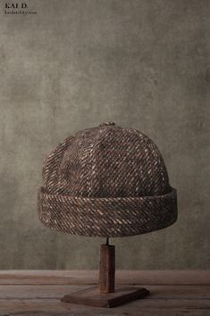 Our latest brimless hat model. Slightly more head room than the previous 'monk hat'. Padded brim. Inside using the softest rayon ribbon. Lined with camouflage cotton. Made from a texture weave plaid. Two sizes. Due to the thickness of the fabric. The fit is a little bit more snug than other watch caps. Made in new York. Engineer Hat, Hat Model, Trucker Shirts, Brimless Hat, Cadet Hat, Travel Hat, Classic American Style, Watch Cap, Wool Caps