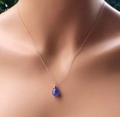 Blue Tanzanite pendant necklace. Tanzanite jewelry. Natural Stone. Periwinkle. Purple blue. Rose Gol Sapphire Drop Necklaces For Gifts, Sapphire Drop Necklace For Gift, Longer Neck, Periwinkle Purple, Blue Periwinkle, Blue Pendant Necklace, Tanzanite Pendant, Tanzanite Necklace, Tanzanite Jewelry