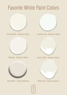 some white paint colors with different names