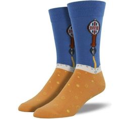 Beer Tap Socks Men's Crew Sock Blue Beer Socks, Womens Knee High Socks, Sock Lovers, Beer Tap, Mens Crew Socks, Beer Taps, Men's Socks, Crazy Socks, Novelty Socks