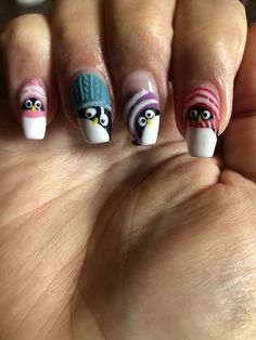 32 Winter Nail Ideas to Rock While Shivering in Your Mittens Nails Penguin, Nails January, January Nail Designs, January Nails, Finger Nail Art, Cute Christmas Nails