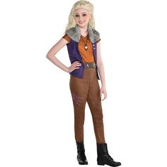 Child Addison Costume - Disney Zombies 2 | Party City Zombie Costume Kids, Werewolf Costume, Disney Zombies, Costume Disney, Costume For Girls, Zombie Disney, Zombies 2, Purple Vests, Black Halloween Dress