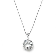 PRICES MAY VARY. LUXURY STYLE: Genuine Silver Platinum Plating and Brilliant Cubic Zirconia Crystal for Enduring Luster and Endless Shine PERFECT SIZE: Glistening Bold and Beautiful Bling in Our Head-Turning 5 Ct. 1/2" Wide Round-Cut Cubic Zirconia Gem (11mm), Adjustable Necklace 16" - 19" QUALITY DESIGN: Finest Quality Cubic Zirconia for Diamond-like Brilliance, Bold 5 Carat CZ Pendant Guaranteed to Impress MADE WITH LOVE: Designed, Manufactured and Packaged by Mariell, a USA-Based Woman Owned Pearl Bangle Bracelet, Necklace White Gold, Zirconia Necklace, Cubic Zirconia Necklace, Solitaire Pendant Necklace, Cz Necklace, Pendent Necklace, Solitaire Necklaces, Cz Pendant