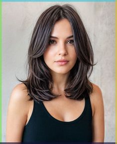 Shoulder Haircut Round Face, Shoulder Length Hair With Front Layers, Face Layers Short Hair, Kids Layered Haircut Medium, Face Frame Layers Medium, Short Round Face Hairstyles, Haïr Cut Shoulder Length Hair, Medium Hair Cuts Trend 2024, Layered Hair Medium Round Face