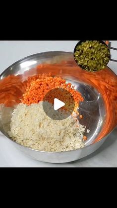 the food is being prepared and ready to be eaten in the bowl on the table