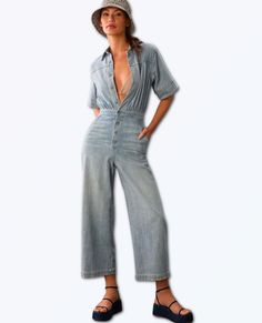 Wear the Tiana Jumpsuit in 'Admiration' for a one-and-done look. In a light-blue vintage wash crafted from our new lightweight Weightless fabric, this one-piece jumpsuit will be the breeziest and easiest outfit in your summer wardrobe. 88% cotton, 12% polyester Front slant pockets Back welt pockets Button front Machine wash Imported Dimensions 13.25" rise 26.5" inseam 22.25" leg opening Joe's Jeans Balancing laidback LA sensibilities with a rock & roll New York edge, Joe's Jeans crafts flawless, Chic Light Wash Cotton Jumpsuits And Rompers, Fitted Washed Jumpsuits And Rompers For Summer, Spring Washed Fitted Jumpsuits And Rompers, Washed Blue Overall Jumpsuits And Rompers For Spring, Summer Washed Blue Fitted Jumpsuits And Rompers, Chic Light Wash Jumpsuits And Rompers For Summer, Spring Light Wash Short Sleeve Jumpsuits And Rompers, Chic Summer Light Wash Jumpsuits And Rompers, Spring Washed Blue Overall Jumpsuits And Rompers