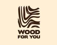 the logo for wood for you is shown in black and white on a beige background