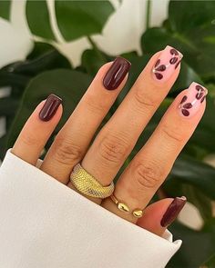 Nail Designs Squoval, Unghie Sfumate, Unghie Nail Art, Simple Fall Nails, Squoval Nails, Fall Gel Nails, Cute Nails For Fall, Simple Gel Nails