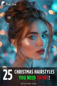 #WinterHairstyles #ColdWeatherCuts #SnowySeasonStyles #FrostyFringe #CozyCurls #HolidayHairdos #ChillyChic #IcyInspiration #WinterWonderHair #FiresideFaves #SweaterWeatherStrands #FrostyFauxHawk #SnowflakeStrands #WinterWaves #FrozenFringe #BlizzardBraids #PolarVortexPonytail Party Hairdo, Classy Christmas Party, Holiday Hairstyles Easy, Christmas Tree Hair, Classy Updo, Holiday Party Hair, Diy Holiday Party, Christmas Party Hairstyles, Elegant Updos