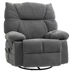 the reclining chair is upholstered and ready to be used in any room