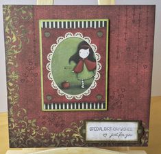 a card with an image of a woman holding a red apple in her hand and the words special birthday wishes on it