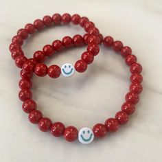 This listing is for those needing an extra bracelet(s) for the mommy & me sets! For those of you with multiple kiddos etc. What You’ll Receive: (1) EXTRA Bracelet to go with Back to School set - Kid size measures about 5.5” unless otherwise requested. - Adult (or teen) size measures 6.75” unless otherwise requested. Ordering Notes: - Select your bracelet color from the drop down menu. Bracelets will come with gold smile & accent beads unless otherwise requested in the customization box. - If you Back To School Bracelets, Smile Bracelet, School Sets, Craft Corner, Pink Kids, Blue Bracelet, Watercolor Background, Bracelet Gift, Mommy And Me