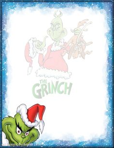 the grinch christmas card with an image of santa claus and his elf hat on