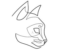 a line drawing of an animal's face