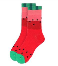 PARQUET BRAND Ladies WATERMELON Socks - Novelty Socks for Less Watermelon Pattern, Novelty Socks, Sock Shoes, Crew Socks, Watermelon, Slippers, Socks, Spandex, Brand New