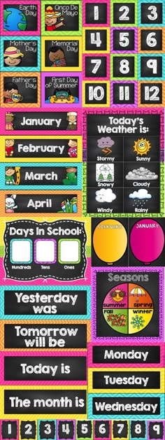 the back to school calendar is shown with different times and numbers on it, including days in