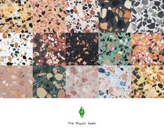 an image of different colors and shapes of rocks on a white background with the words,'the royal creek '