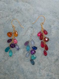 The Lorelei Cluster Earrings glisten with colorful glass beads. – Holly Yashi Elegant Multicolor Crystal Earrings With Dangling Beads, Elegant Multicolor Long Drop Beaded Earrings, Cluster Earrings Tutorial, Holly Yashi, Handmade Earings, Crystal Cluster Earrings, Earrings Diy, Earring Ideas, Craft Corner