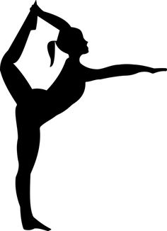 a woman doing yoga poses in silhouette on a white background