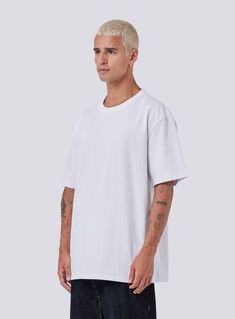 The Homie Tee in White is our oversized streetwear essential. Produced on 100% recycled 210g cotton jersey. Rib neckline Classic fit tee 100% Recycled Cotton Jersey White Breathable Jersey T-shirt, White Boxy Fit Cotton T-shirt, White Relaxed Fit Organic Cotton T-shirt, White Relaxed Fit Cotton Jersey T-shirt, White Organic Cotton T-shirt For Streetwear, Oversized Streetwear, Streetwear Essentials, Ribbed Neckline, Workout Tee