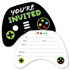 an in - game party hat with the words, you're invited on it