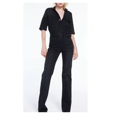 Ba&Sh Tarija Flare Leg Workwear Jumpsuit In Black Size 2 = Usa Medium Good, Pre-Owned Condition Some Wear On Bottom Hem. No Holes. Approx Msmts Taken Flat Pit To Pit: 17” Waist: 15.5” Inseam: 31” No Trades Reasonable Offers Welcome! Ships In 1-2 Biz Days Please Dm With Questions 70s Boho Jumpsuit Boiler Suit Denim Boho Jumpsuit, 70s Boho, Boiler Suit, Size 2, Pant Jumpsuit, Work Wear, Jumpsuit Romper, Pants For Women, Jumpsuit