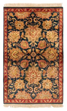 Turkish Rugs Afghan Rugs Indian Rugs Runner Rugs FlatweaveKilim RugsTraditional Hand-Knotted Bordered Area Rug 3'0x 5'1Wool Carpet SKU403683 Rug CollectionFinest Agra Jaipur Main ColorDark Navy Country of OriginIndia AgeNew WeaveHand-knotted Material100Wool Density81-100 kpsi Pile HeightApprox 1/2An inspiring blend of classical Persian motifs and contemporary styles BorderedTraditional style rug with BeigeDark NavyKhakiOliveRed accent colors Imported from India and crafted using the finest weav Persian Motifs, Indian Rugs, Afghan Rugs, Wool Carpet, Agra, Rug Styles, Accent Colors, Rug Runner, Turkish Rug