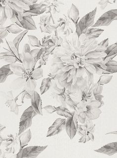 Detailed Black And White Floral Wallpaper, White Floral Wallpaper, Wall Stickers Animals, Quiet Beauty, Map Pattern, Commercial Wallpaper, Peel And Stick Vinyl, Black And White Fabric, Wallpaper Pattern