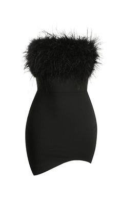 Get ready to make a statement in this stunning Black Strapless Feather Bodycon Mini Dress. This dress is the epitome of glamour and style. featuring a flattering bodycon silhouette that hugs your curves in all the right places. The strapless design... Black Feather Dress, Dress With Feathers, Satin Corset Dress, Plunge Mini Dress, Feather Dress, Black Feathers, Tiered Maxi Dress, Plus Dresses, Cream Dress