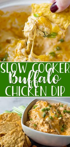 this slow cooker buffalo chicken dip is the perfect appetizer