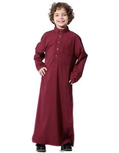 SPECIFICATIONS Processing Time : 20-25 Business Days Material: Durable and comfortable polyester construction. Item Type: Jubba Thobe crafted specifically for children. Fabric Type: Broadcloth fabric for a classic and comfortable feel. Department Name: Tailored to meet the needs of children. Color Options: Choose from a delightful range including White, Beige, Wine Red, and Sky Blue. Seasonality: Versatile for all four seasons, ensuring year-round comfort. Applicable Scene: Ideal for casual occa Red Long Sleeve Abaya For Eid, Traditional Red Long Sleeve Thobe, Kurta Pattern, Kids Bus, Kids Leotards, Kids Kurta, Broadcloth Fabric, Muslim Kids, Muslim Outfits