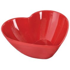 a red heart shaped bowl on a white background